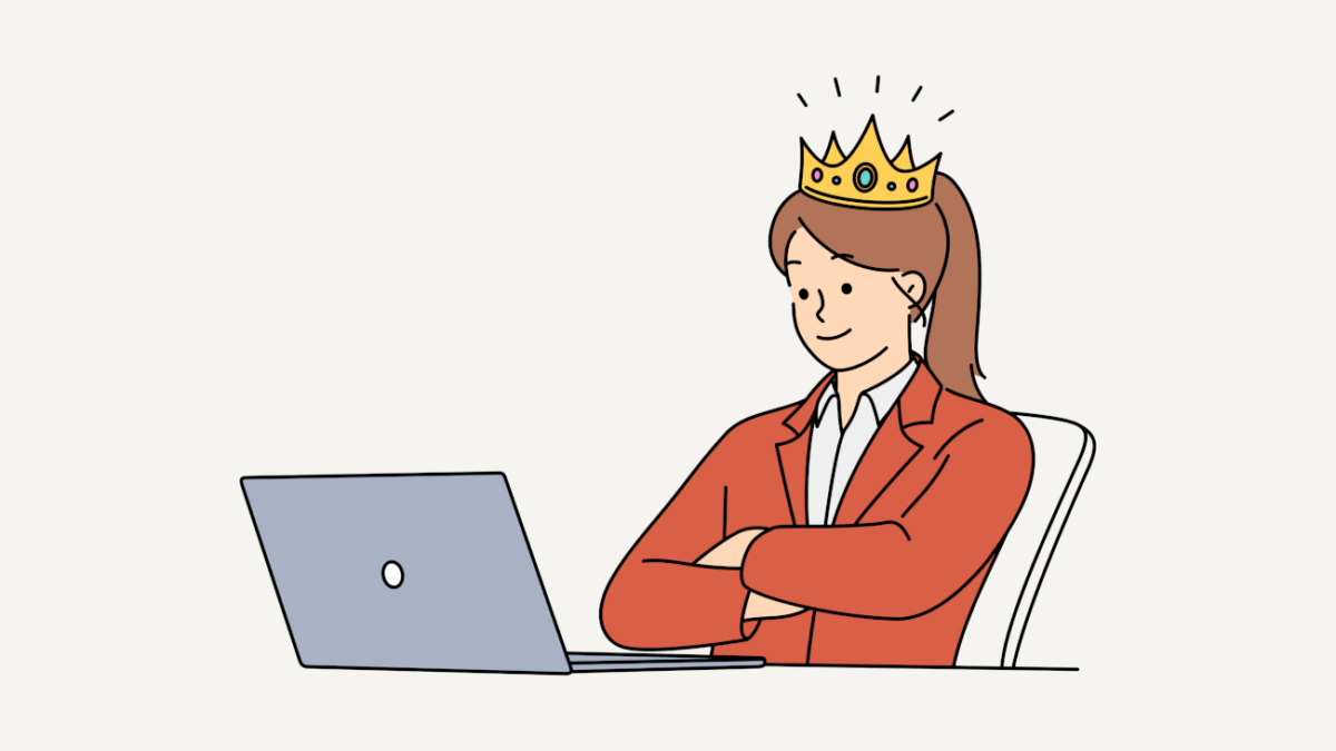 Una mujer con corona porque sabe usar los signos de puntuación