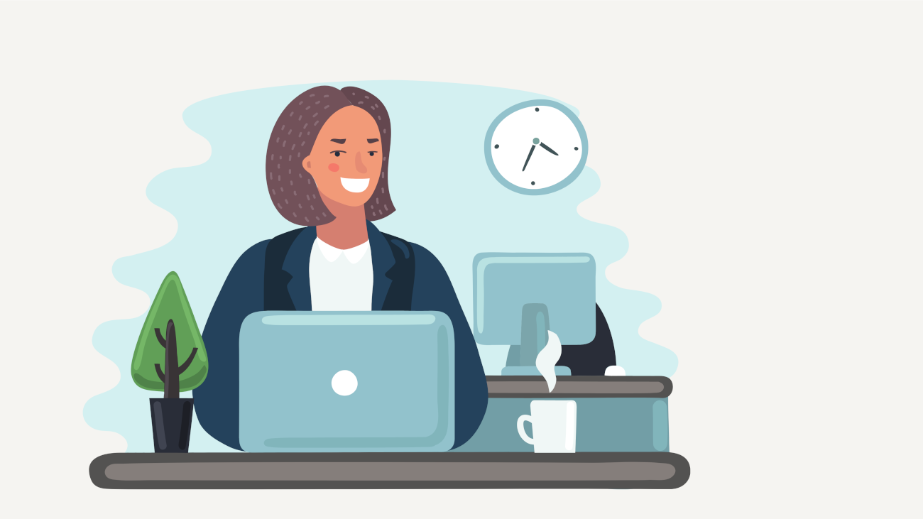 Una joven corrige tesis